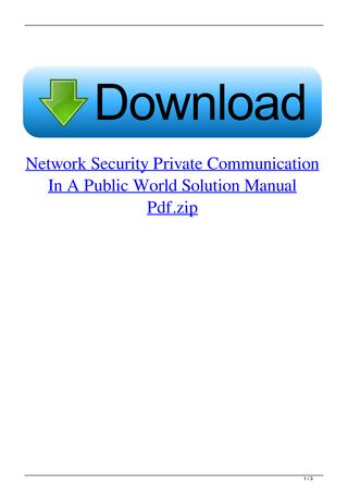 network security private communication in a public world pdf